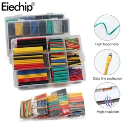 328/530 pces tubo do psiquiatra do calor que envolve o jogo sortido cabo de fio thermoretractil sleeving isolamento impermeável 2:1
