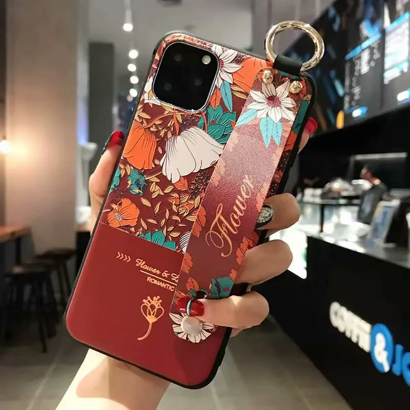 8 Ремешок для запястья чехол для iphone X Xs max XR 11 Pro Max Мягкий ТПУ чехол-держатель для телефона для iphone 7 8 6 6s plus - Цвет: 8