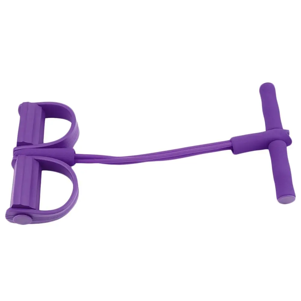 Четыре эластичных ремешка для фитнеса, веревка для упражнений, оборудование для йоги, пилатеса, тренировки, латексная трубка, тянущаяся веревка, Прямая поставка - Цвет: Фиолетовый