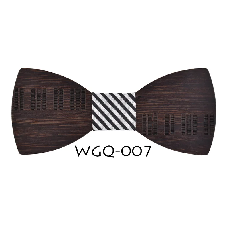 WGQ-007 Галстук-бабочка ручной работы из дерева Высококачественный винтажный трендовый мужской костюм унисекс деловой, Банкетный Свадебный классический трендовый галстук-бабочка из цельного дерева - Цвет: WGQ-007