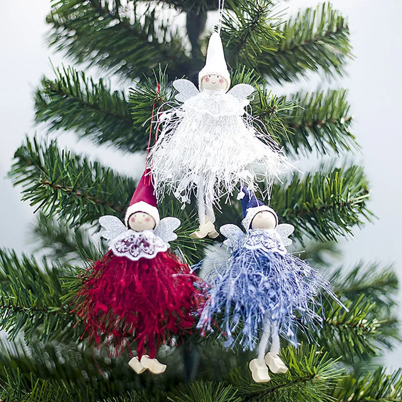 Многоцветный 1 шт. Рождественский Ангел кукла кулон украшения для искусственный цветы Рождественская елка украшения детские подарки