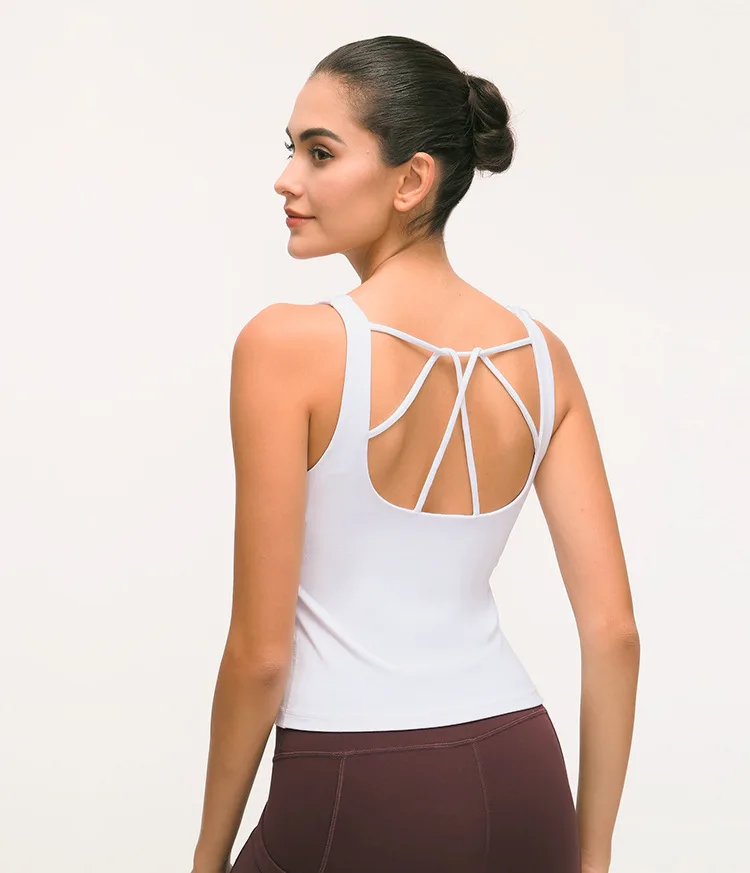 LANTECH женский бюстгальтер для йоги сухие мягкие бюстгальтеры для фитнеса укороченный топ с открытыми плечами жилет-тип тренировка, Упражнение спортивный зал со съемными подушечками бюстгальтер