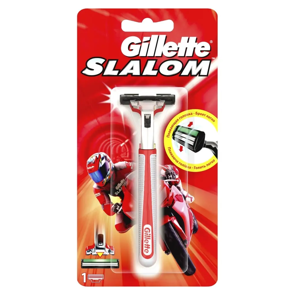 GILLETTE SLALOM Бритва с 1 сменной кассетой Красная | Красота и здоровье