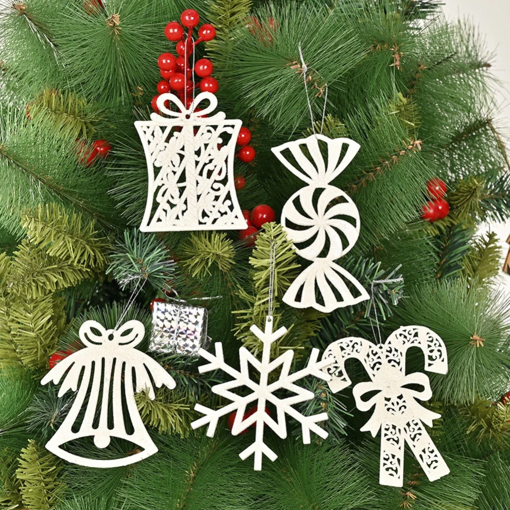 Christmas Snowflake Flakes Decorative Tree White Hanging Ornaments Party Home Decoration | Дом и сад