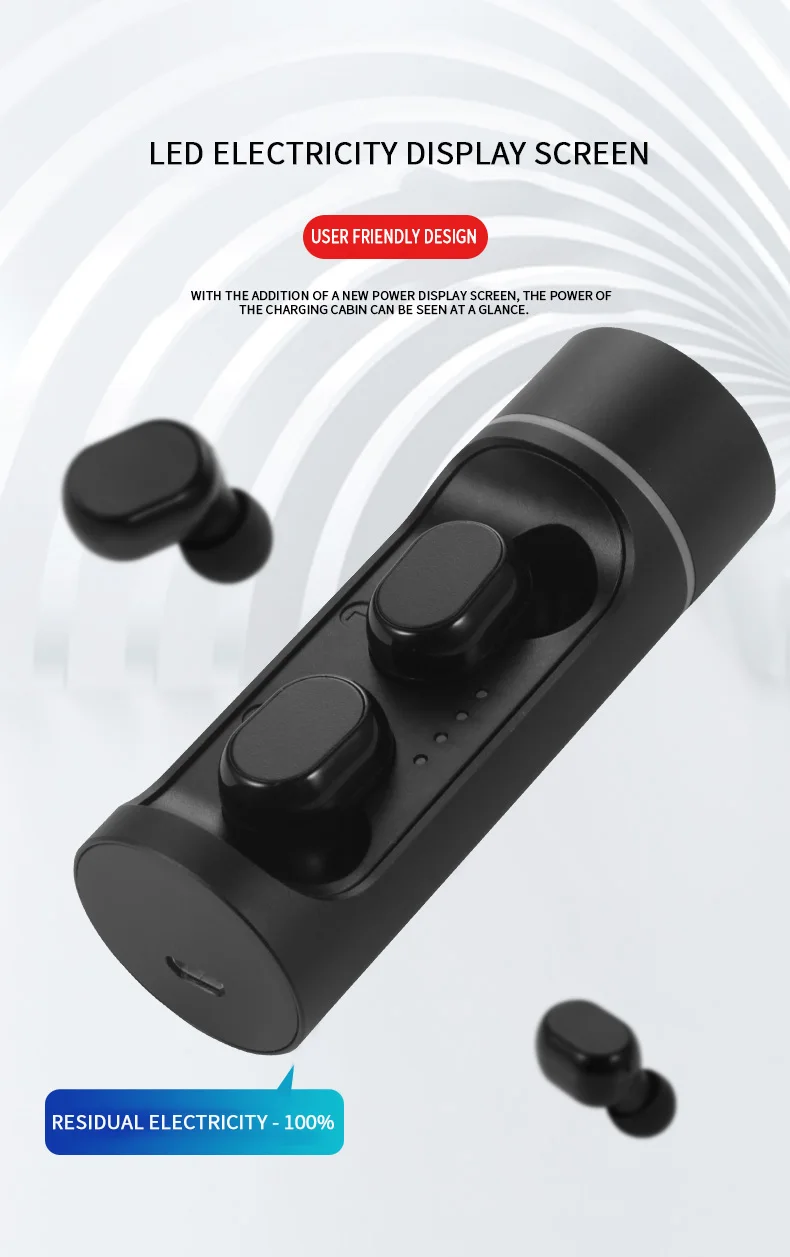 Dianxien K1C Bluetooth 5,0 Беспроводная бинауральная TWS bluetooth-гарнитура бинауральная Спортивная мини-гарнитура для подавления шума в уши
