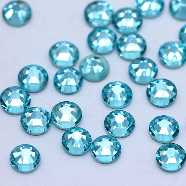 SS3 SS34 Blue lake the hotfix back glass 3d nail art Стразы свободная сумка для обуви бусины