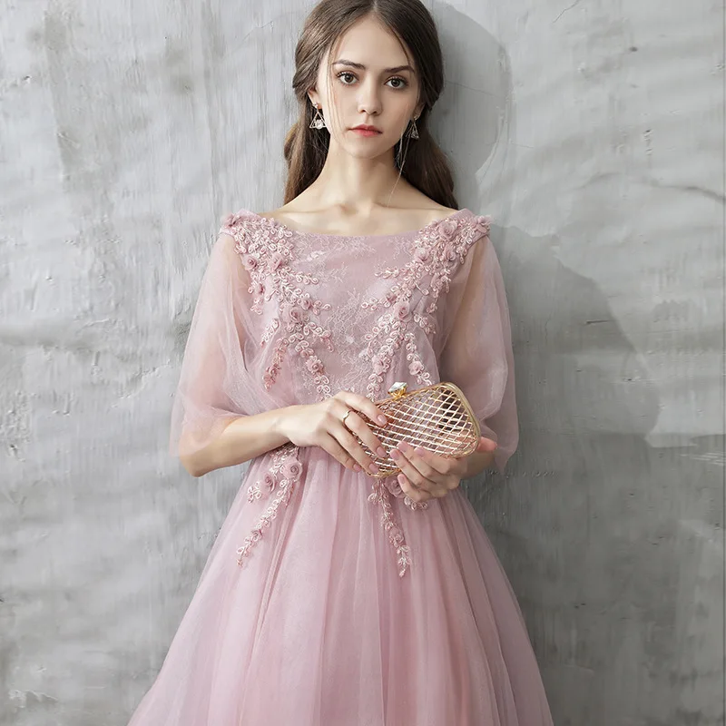 

Girl Fantasy Pink Party Dress Elegant Floral Embroidery Women Dress Slim Bandage Dress Long Dresses High End Lovely Clothes