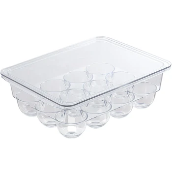 

12 Cells Egg Storage Box Crisper Container Kitchen Organizer With Cover Transparent Egg-Carton