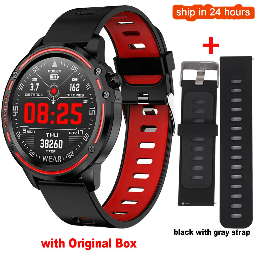 L8 мужские умные часы с ЭКГ PPG IP68 Водонепроницаемые часы Reloj Hombre режим SmartWatch кровяное давление сердечный ритм спортивные фитнес-часы - Цвет: add extra strap