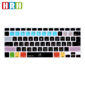 

HRH Logic Pro X Russian Hot Keys Silicone Keyboard Cover Keypad Skin for MacBook Air Pro Retina 13"15"EU/US Keyboard Protector