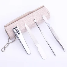 4 в 1 Набор для стрижки ногтей из нержавеющей стали Профессиональный Уход за ногтями инструменты портативный набор инструментов для дизайна ногтей Ножницы для ногтей с футляром для путешествий