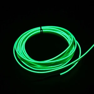 Okeen 1m/2m/3m/5m Neon LED Car Interior Lighting Strips Auto LED Strip Garland EL Wire Rope Car Decorative lamp Flexible Tube Green