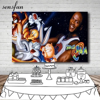 

Sensfun 7x5ft Cartoon Movie Backdrops For Birthday Party Kids Space Jam Photography Backgrounds Sport Poster Custom