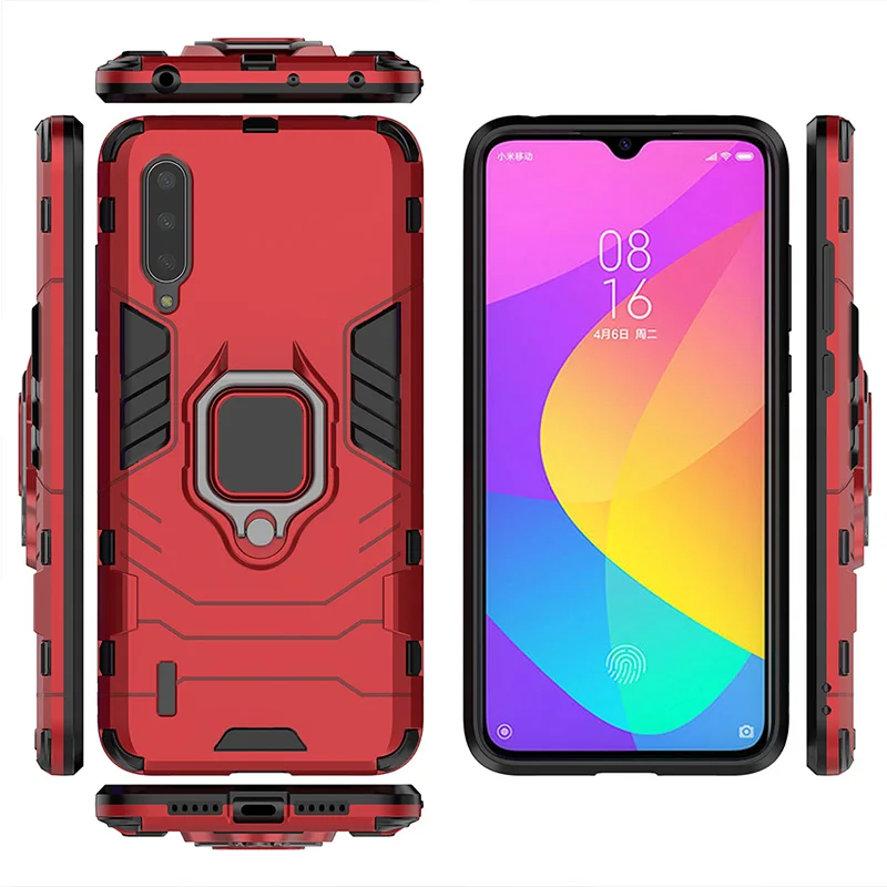 Чехол для mi 9 lite, защитный чехол из поликарбоната, металлическое кольцо, держатель, чехол для телефона, для Xiaomi mi CC 9 CC9 mi 9 Lite, противоударный чехол-бампер
