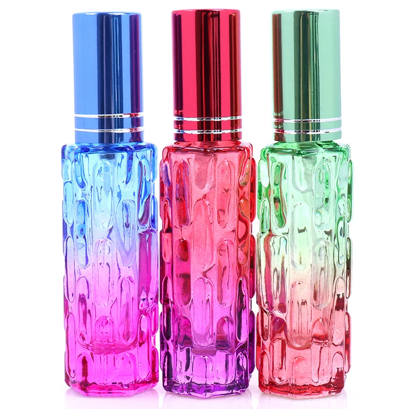 1PCS Colorful Clear Glass Empty Perfume Bottle 10ml Thick Glass Fragrance Spray Bottle Packaging Bottle Refillable
