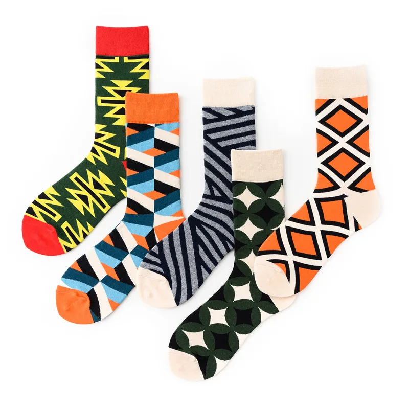 

KingDeng Man Crazy Printing Neon Cotton Sheer Socks Art Designer Unisex 3D luxury Socks Fashion Design Harajuku Aesthetic