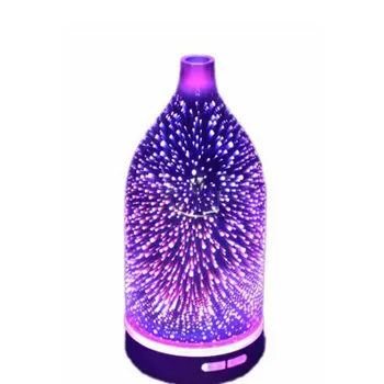 

3D Aromatherapy Glass Essential Oil Diffuser 120Ml Ultrasonic Aroma Diffuser Cool Mist Humidifier Home Office Babyroom