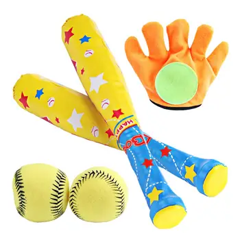 

4PCS Children's Baseball Toy Set Lightweight parent-child toy plastic suit for outdoor households small size and easy to carry