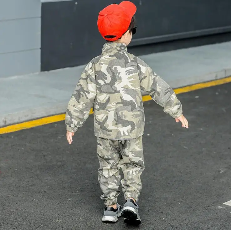 10.22th Printed fashion Boys suit Long sleeve coat Pants Boys' suit Age 4-14Y Kids Clothing Retail
