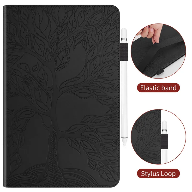 capa de tablet com suporte para medimediapad capa tipo carteira com flip árvore de
