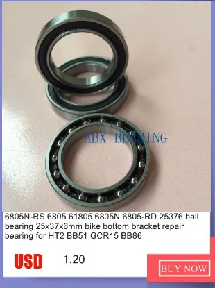 NO-LOGO Bearings 1PC 6805N Ball Bearing 25x37x6mm for HT2 BB51 GC15 BB86 Bicycle Bottom Bracket 6805-RD 6805N-RS MR25376 RS Si3N4 Bearings NO-LOGO Bearings 1PC 6805N Ball Bearing 25x37x6mm for HT2 BB51 GC15 BB86 Bicycle Bottom Bracket 6805-RD 6805N-RS MR25376 RS Si3N4 Bearings