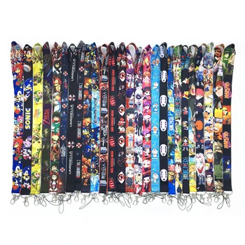 

100pcs Popular Anime Games Lanyard Phone ID Lanyard Key Chains Wallet Chain Gift Collection Cute Keychain