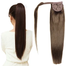 ZZHAIR 100 г 1"-28" машинное производство, волосы remy, волшебное обертывание вокруг конского хвоста, человеческие волосы для наращивания, конский хвост