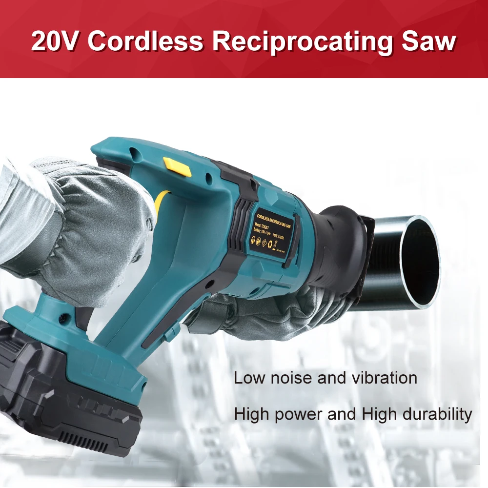 US $71.52 Newone 20v Reciprocating Saw Electric Saw Cordless Power Tool Saber Saw For Wood And Metal Multifunction Hand Saw