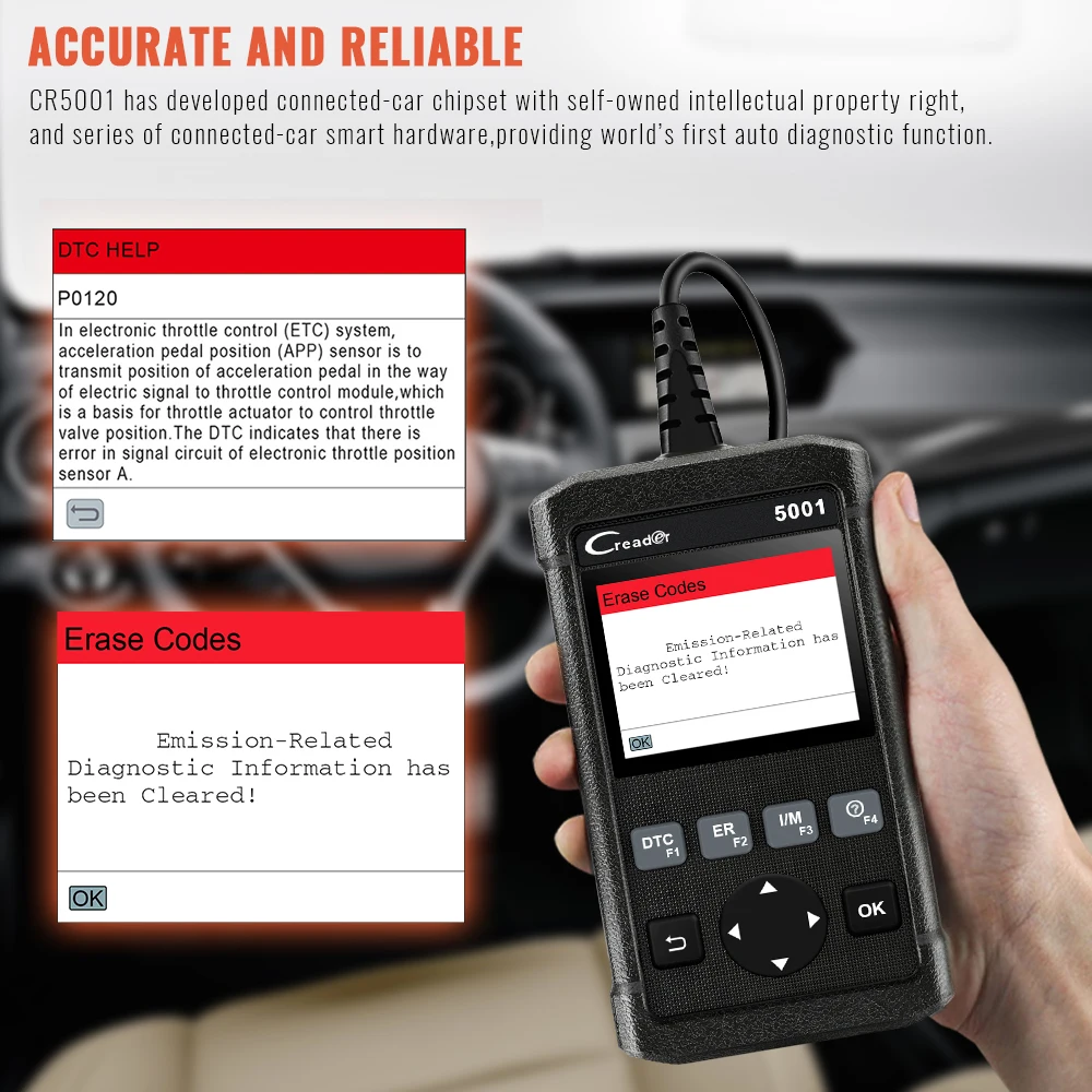 Launch X431 OBD2 сканер CR5001 автомобильный диагностический инструмент OBD2 чтение чистого кода двигателя диагностический Автомобильный сканер для OBD2 автомобилей