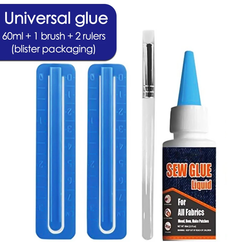 

60ml High Quality Clean Up Liquid Sewing Solution Kit Secure Stitch for All Fabrics No Sew Glue Fast Tack Dropship 1pc