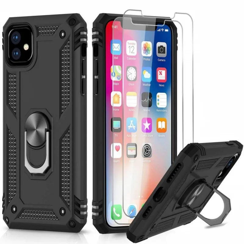 Case For Iphone 11 Pro Max XR Cover Ring Kickstand Car Mount Magnetic Military SE 7 8 Plus X XS |