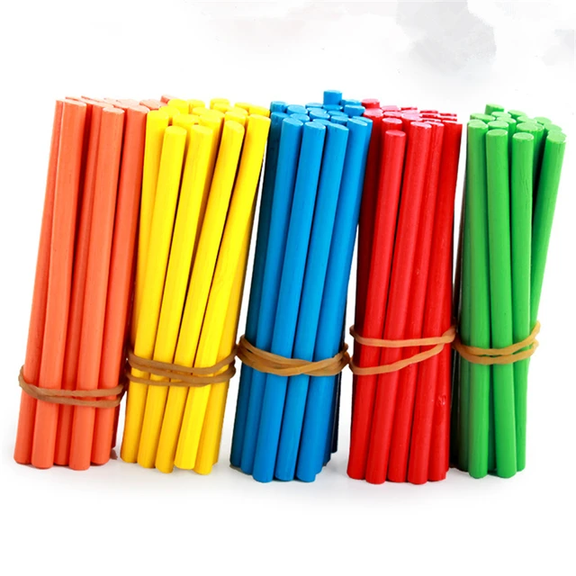 100pcs Colorful Bamboo Counting Sticks Mathematics Montessori Teaching Aids Counting Rod Kids Preschool Math Learning Toy 3