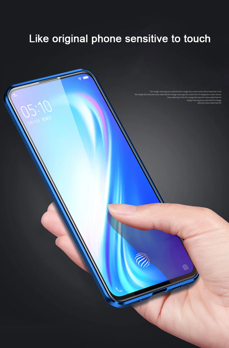 360 двухсторонний металлический магнитный чехол для Vivo Y85 Y95 прозрачный чехол из закаленного стекла s для Vivo Y93 Y91 U1 Y97 Z3i Fundas Coques