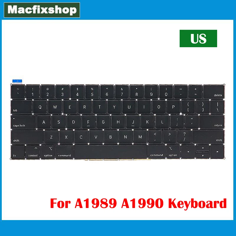 Nuova Tastiera Originale A1989 A1990 Us 2018 Anno Per Macbook Pro 13 "15" Retina Us A1990 A1989 Sostituzione Tastiera Emc3214 3215