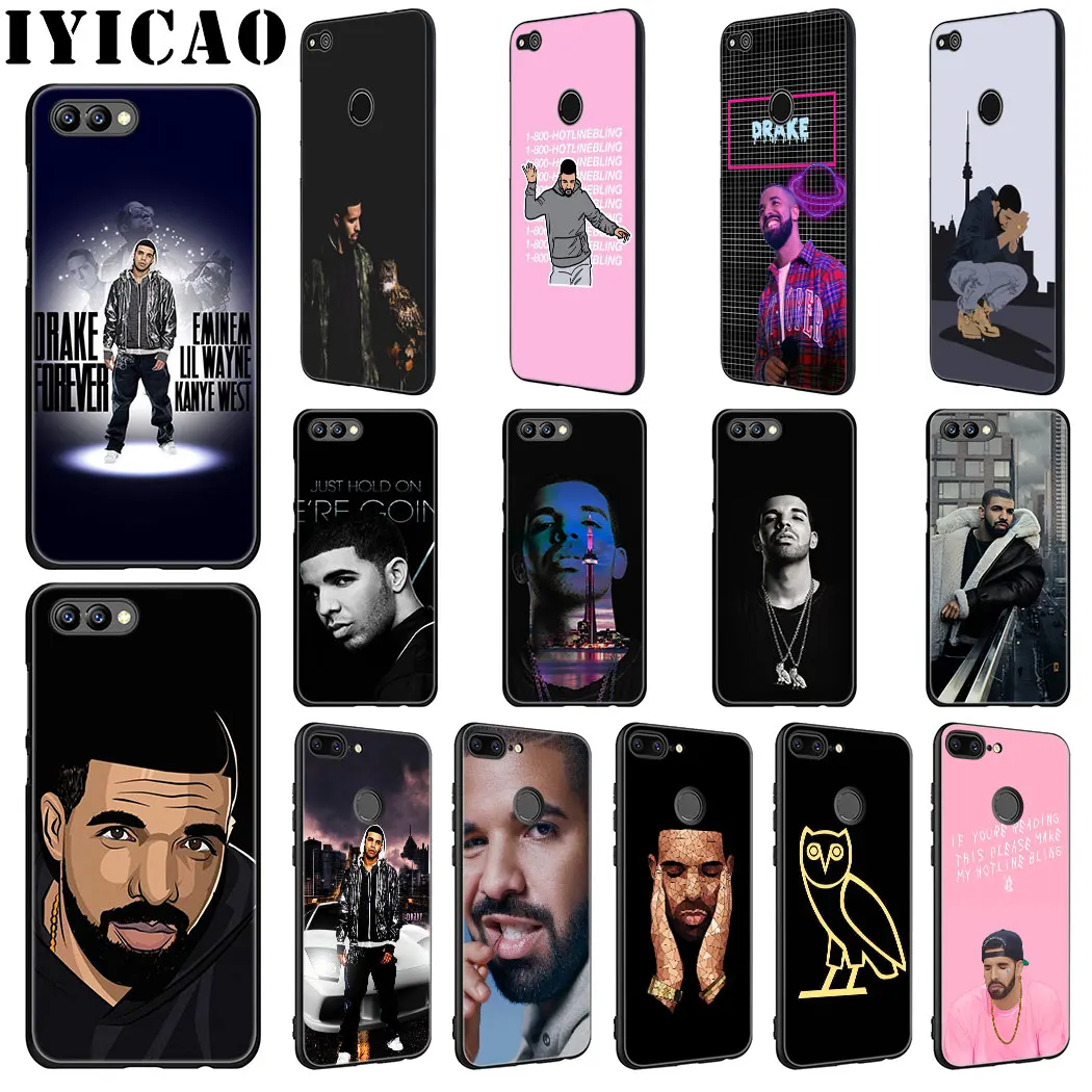 

IYICAO Rapper Drake Soft Silicone Case for Huawei Honor view 20 9X Pro 10 9 8 Lite 8X 8C 7X 7C Note 10 Case