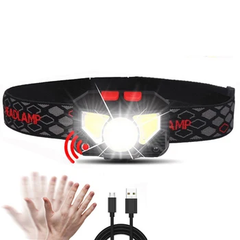 

XANES W826A 650LM XPG+2xCOB LED Induction Sensor Headlamp USB Charging 6 Mode Waterproof Double Switch Fishing Light Flashlight