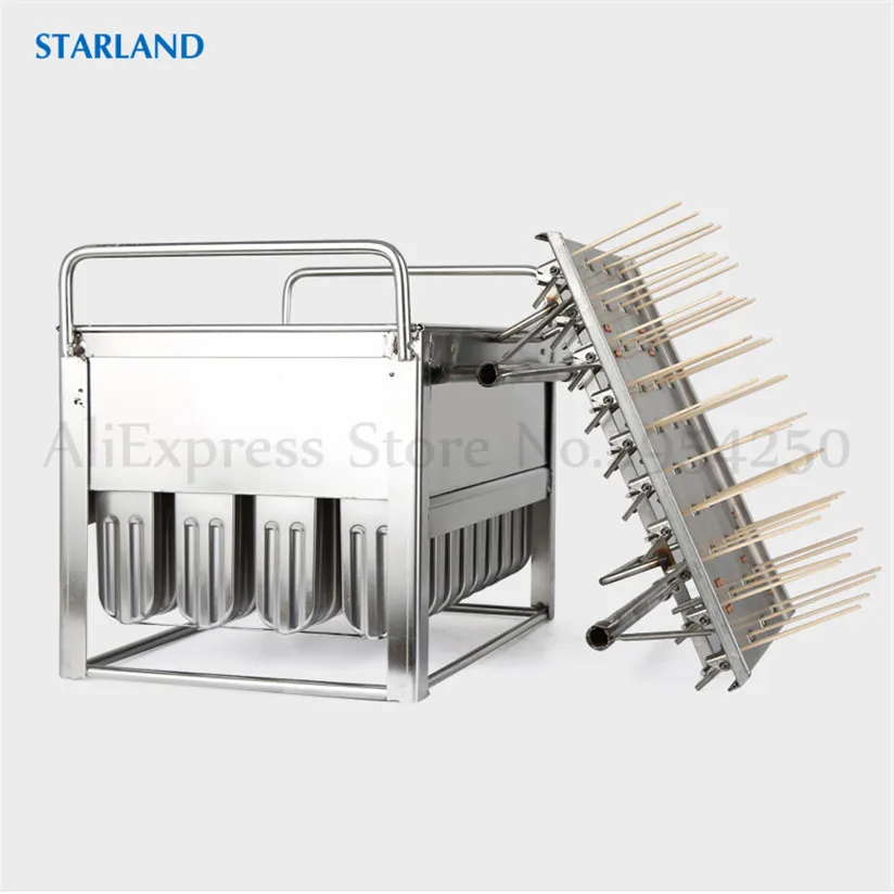 Quality Commercial Food-Grade Stainless Steel Popsicle Mould DIY Ice Cream Molds With Sticks Holder 40 Cells Ice-Pop Mold 5