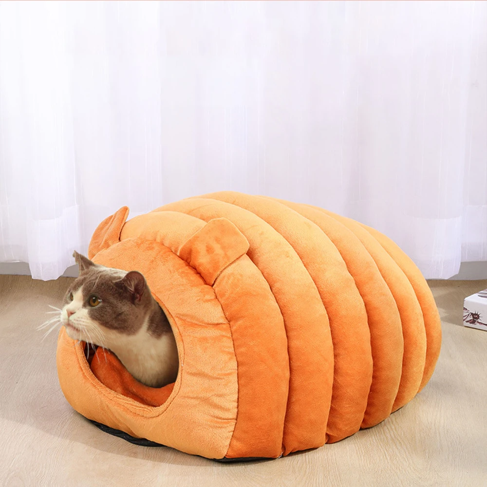 

Cat Bed Pet House Warm Sofa Cave Semi-Enclosed Sleeping Bag Kennel Cute Caterpillar Design Puppy Kitten Soft Nest Cat Supplies