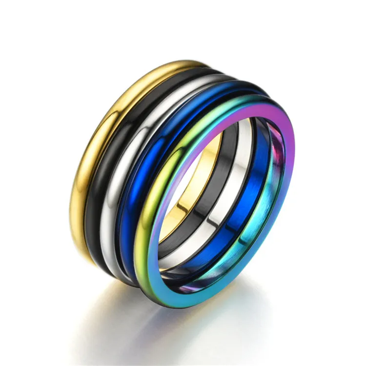 Tanggujin простое тонкое кольцо из нержавеющей стали золотого, серебряного, черного, синего цвета, гладкое свадебное кольцо для пары, женское, мужское, модное ювелирное изделие