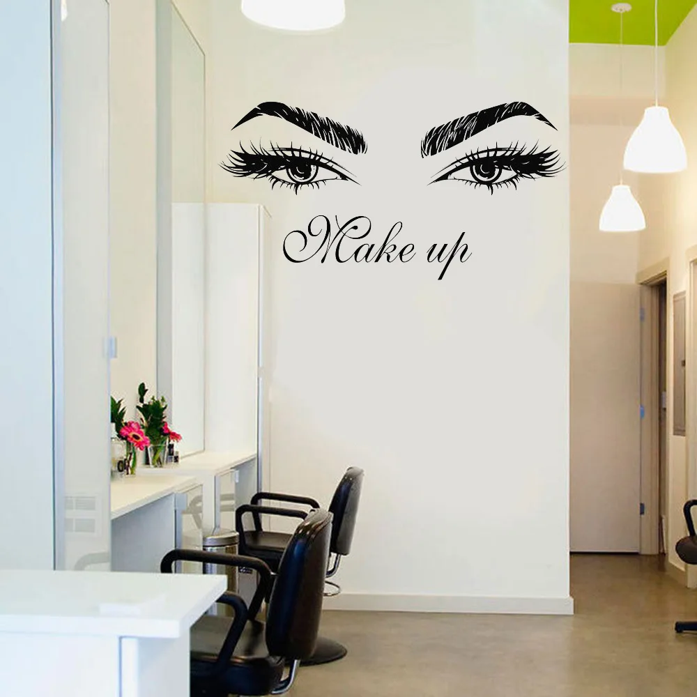 Eyelash Decals Eyelashes Makeup Wall Decal Window Sticker Beauty Salon