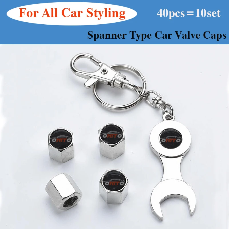 

10set Car Styling Car Rim Tire Valve Caps Dust-proof Spanner Key Ring Accessory For Volvo Saab Skoda Renault Rover Suzuki Seat