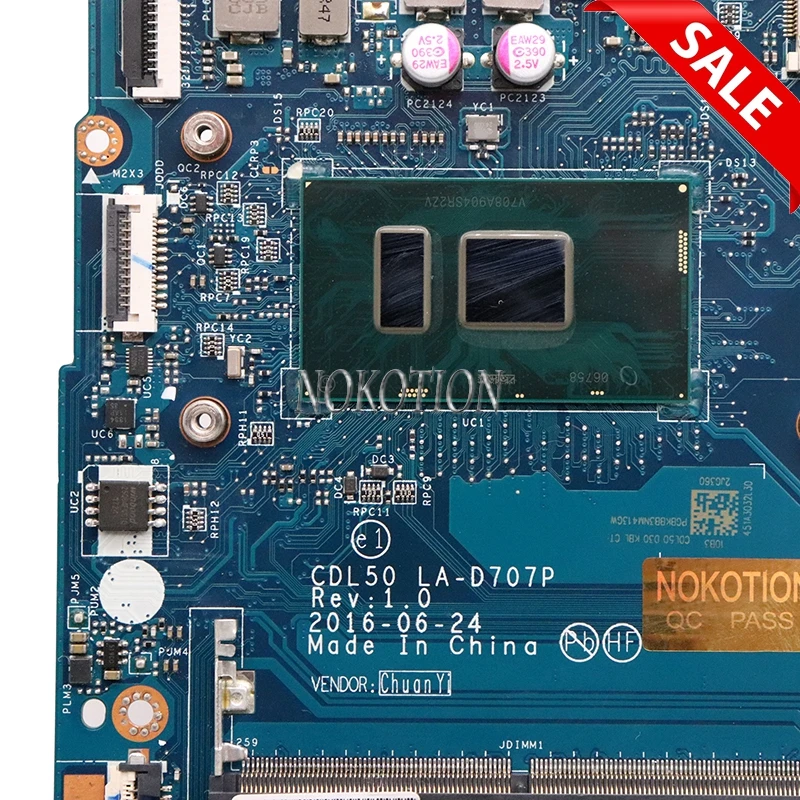 Материнская плата NOKOTION CDL50 LA D707P 903787 601 501 001 для ПК HP 15 AY AY180TX SR2ZV i7 7500U CPU R7 M440 4