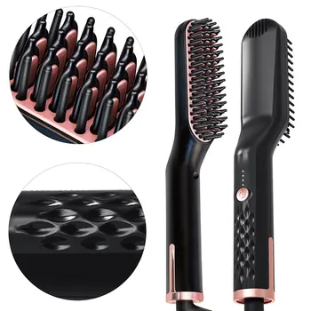 

3 In 1 Multifunctional Hair Comb Brush Beard Straightener Hair Straighten Straightening Comb Hair Curler Quick Hair Styler