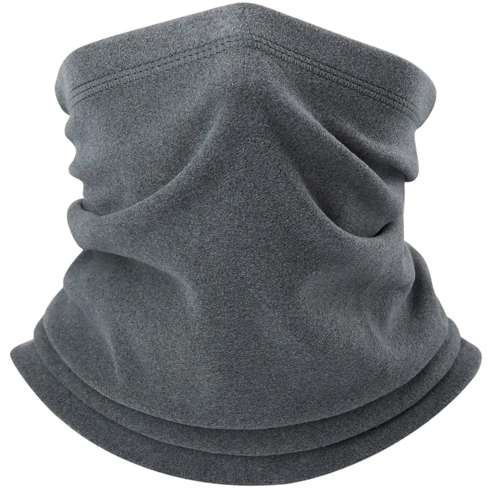 Dark Gray Зимняя Флисовая теплая Балаклава для шеи, маска на половину лица, покрытие для ушей, теплый шейный шарф-труба, снуд для защиты лица, повязка на голову для женщин и мужчин - Цвет: Dark Gray