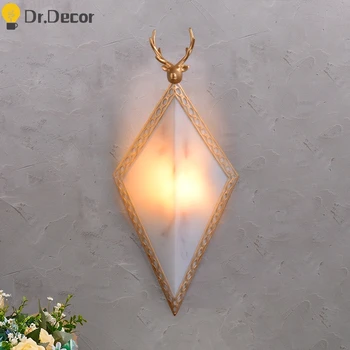 

Modern Deer Wall Art Wall Lamp Nordic Creative Resin Antlers Indoor Lighting Industrial Decor Wall Sconce Lamp Vanity Light