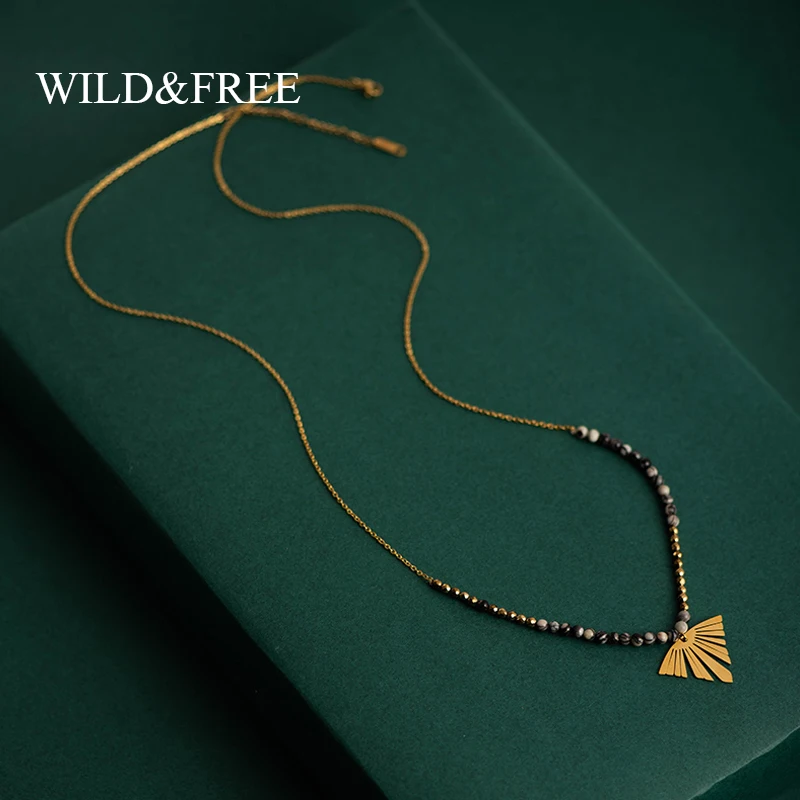 Женское длинное ожерелье ручной работы Wild &amp Free с подвеской из натурального