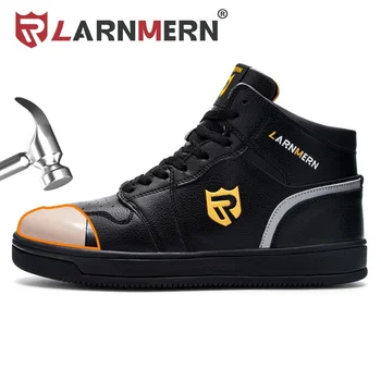 

LARNMERN Mens Steel Toe Safety Work Shoes For Men Breathable Lightweight Anti-smashing Non-slip Reflective Protective Boots