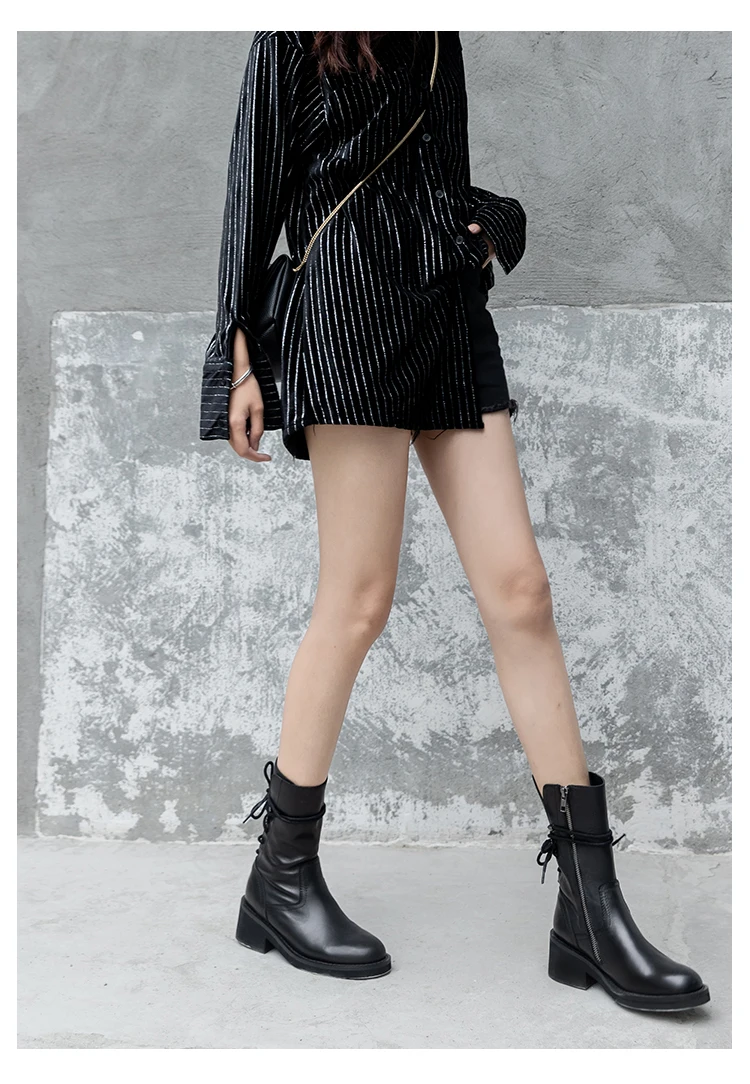 benemoda custom boots, cow leather lace around designer boots, inside leather boots