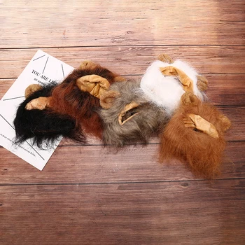 

Funny Cute Pet Lion Mane Wig Cap Hat for Cat Halloween Xmas Clothes Fancy Dress with Ears Autumn Winter Costume Cosplay