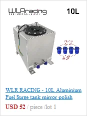 WLR RACING-10L алюминиевый топливный расширительный бак, зеркальный блеск топливных элементов с пеной внутри/датчик WLR-TK38